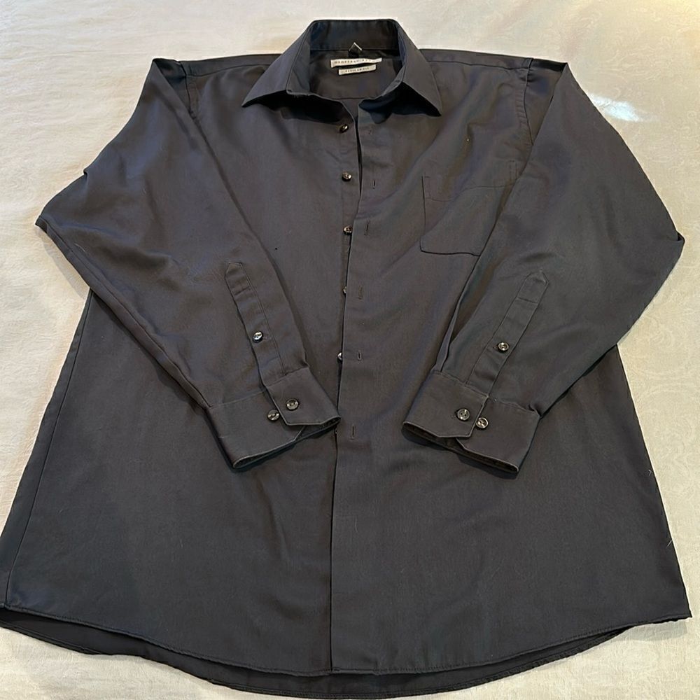 Geoffrey Beene Wrinkle Free Gray Button-Up 15” Neck  32/33 Men’s Dress Shirt